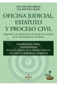 Cubierta de Oficina judicial, estatuto y proceso civil. Adaptado a la oposiciones al Cuerpo de Letrados de la Administración de Justicia
