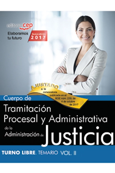 Cover of Cuerpo de Tramitación Procesal y Administrativa de la Administración de Justicia. Turno Libre. Temario Vol. II. — Aa. Vv.