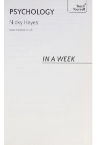 Cubierta de Psychology In A Week: Teach Yourself