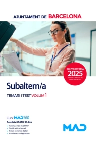 Cubierta de Subaltern/a de l´Ajuntament de Barcelona. Temari i test